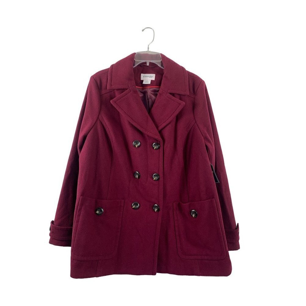 St. John's Bay Women's Burgundy Coat